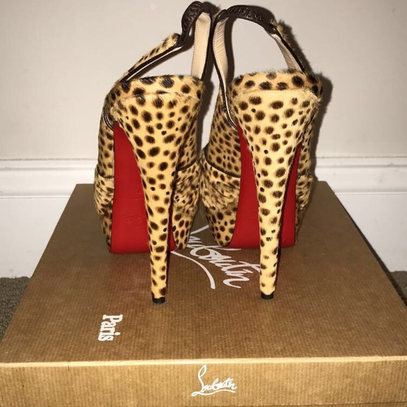 Christian Louboutin Jenny Printed Pony Heels - Picture 7 of 8